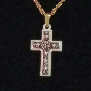 Floral Cross Necklace